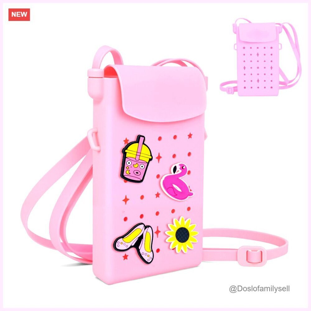 Silicone Crossbody Phone Purse with Adjustable Strap and Magnetic Closure